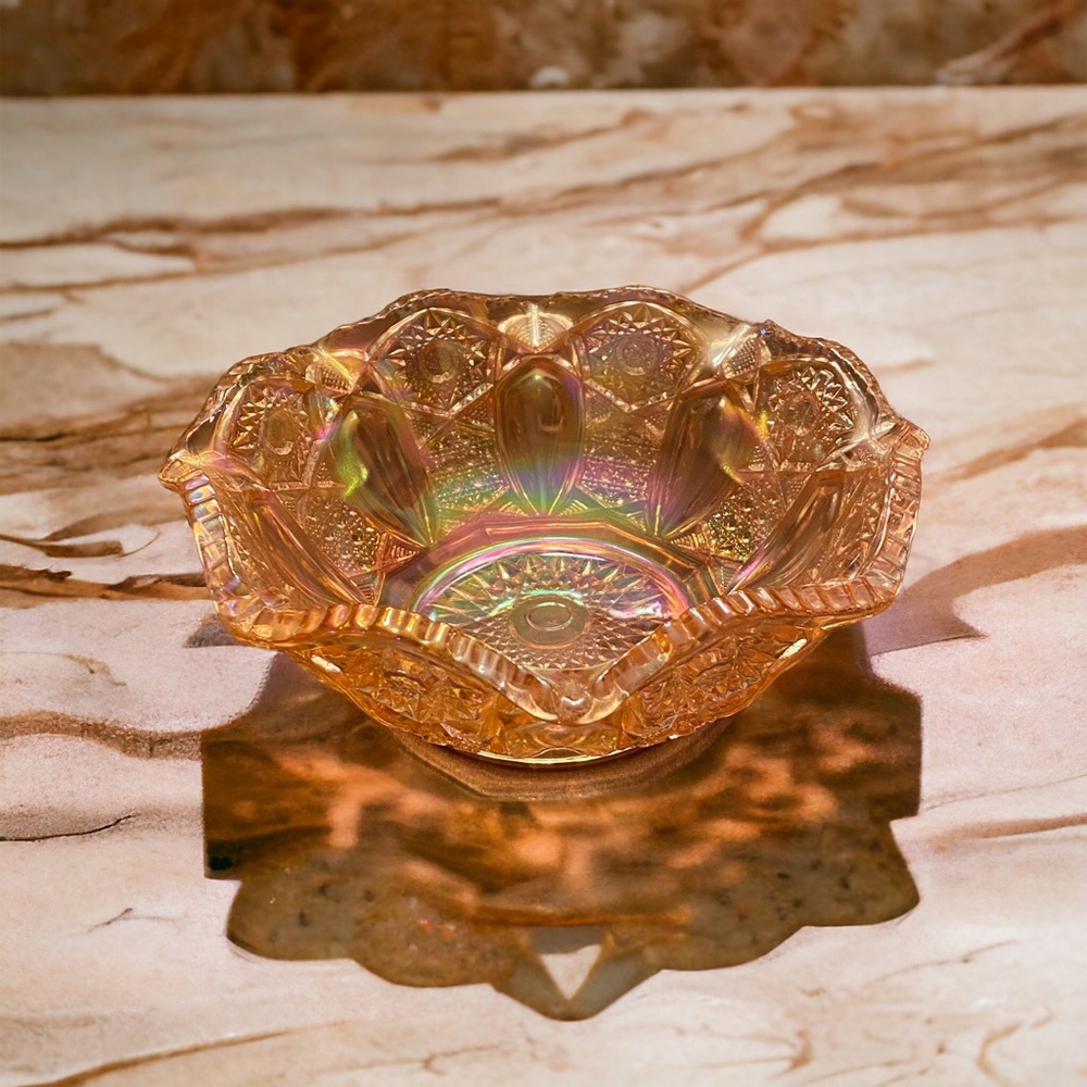 Vintage LE Smith Carnival Glass Bowl mint condition - Picture 2 of 9